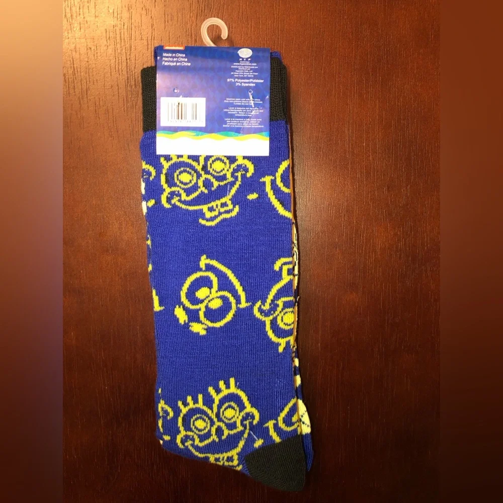 SPONGEBOB SQUAREPANTS NOVELTY CREW SOCKS NWT MEN’S SHOE SIZE 6-12